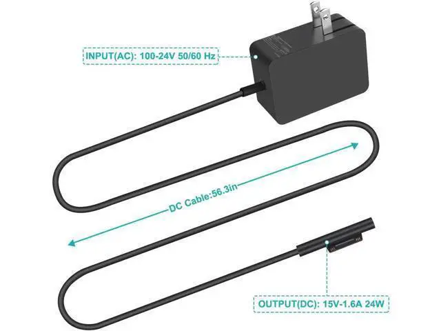 Alt view image 5 of 7 - 24W 15V 1.6A Surface Go Charger Power Supply for Microsoft Surface Go/Surface Pro 4 Core m3/Surface Pro 3 Core m3/Surface Pro 2017 Core m3 Tablet/Surface Laptop Core m3 Carrying Case