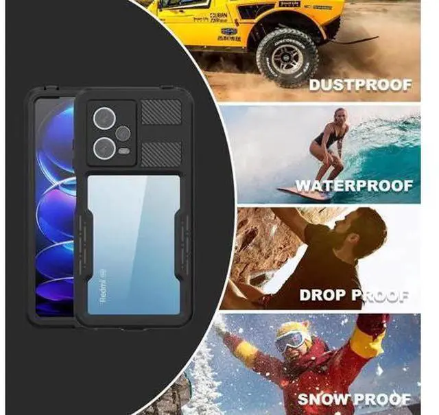 Alt view image 2 of 7 - Waterproof Case for Xiaomi Redmi Note 12 Pro 5G/POCO X5 Pro 5G, IP68 Waterproof 360 Degree Full Body Protection Protective Case Shockproof Heavy Duty Cover with Built-in Screen Protector