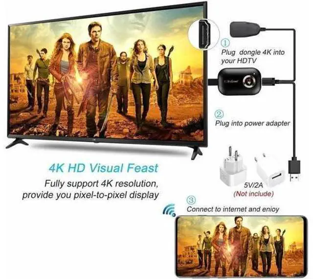 Alt view image 2 of 5 - Aomoproing 4K WIFI 1080P Wireless Display TV Dongle Adapter HDMI Receiver Airplay Miracast