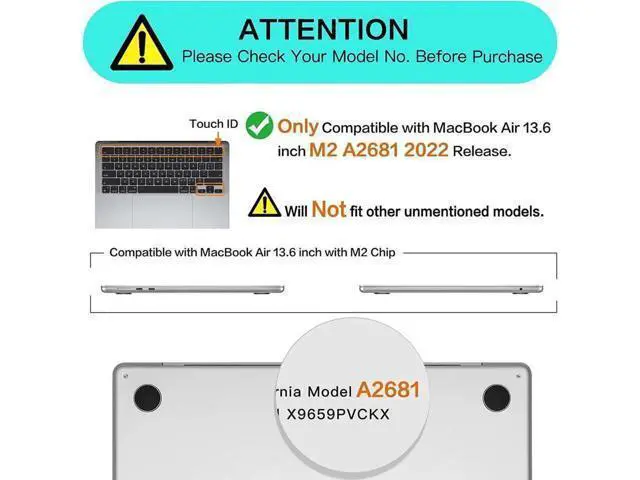 Alt view image 4 of 7 - Compatible with MacBook Air 13.6 inch Case 2022 Release Model A2681 M2 Chip with Liquid Retina Display Touch ID, Protective Laptop Cover Plastic Hard Shell with Keyboard Cover Skin Rainbow Red