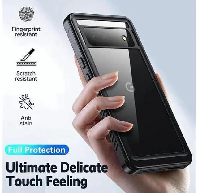 Alt view image 6 of 7 - for Google Pixel 7A 5G Case, IP68 Waterproof with Built-in Screen Protector, Full Body Sealed Heavy Duty Shockproof Dustproof Snowproof Clear Case for Pixel 7A 6.1 inch - Black
