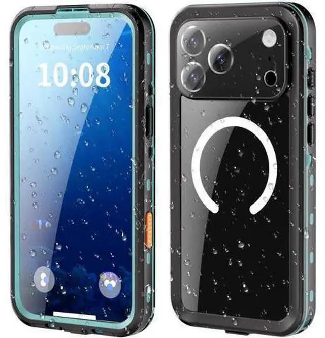 Main image of for iPhone 17 Pro Max Waterproof Case Compatible with MagSafe, Magnetic Waterproof Full Body IP68 Underwater Case Built-in Screen Protector Military Grade Shockproof Cover with Lanyard Blue