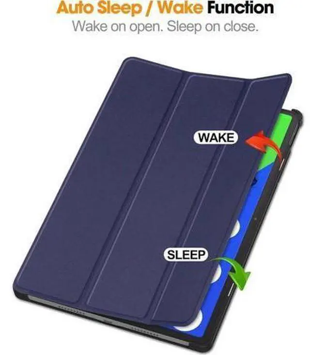 Alt view image 4 of 7 - Case for Lenovo Idea Tab Pro 12.7 inch 2025 TB-373FU TB-375FC, Slim Smart Cover Lightweight Hard Shell Protective Cover with Multi-Angle Stand, Universal Stylus Pen Blue