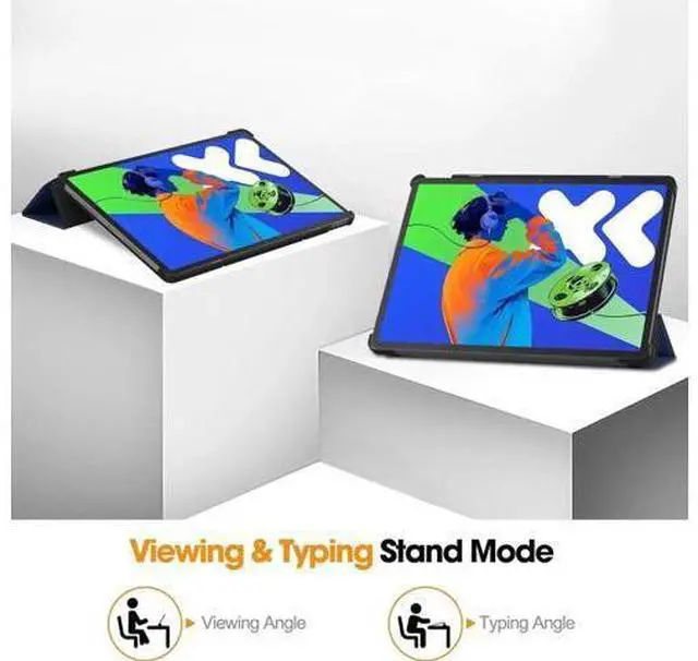 Alt view image 6 of 7 - Case for Lenovo Idea Tab Pro 12.7 inch 2025 TB-373FU TB-375FC, Slim Smart Cover Lightweight Hard Shell Protective Cover with Multi-Angle Stand, Universal Stylus Pen Blue