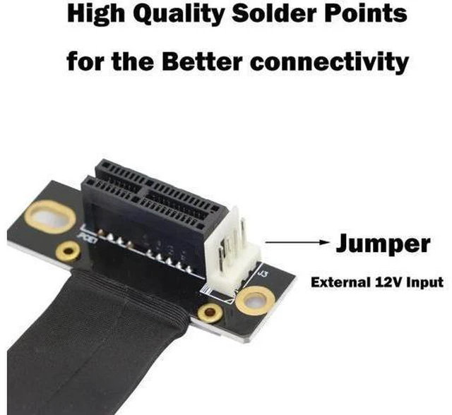 Alt view image 2 of 6 - Aomoproing PCIE Extension Cable,PCI-Express 3.0 1X Male to Female Riser Cable PCI-E 1X Extender Adapter Jumper (18cm,90°