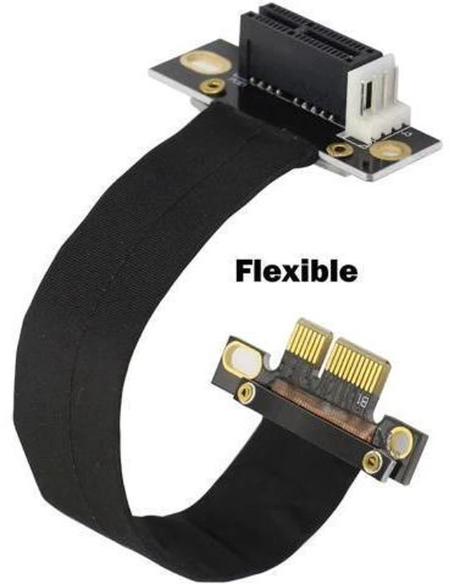 Alt view image 6 of 6 - Aomoproing PCIE Extension Cable,PCI-Express 3.0 1X Male to Female Riser Cable PCI-E 1X Extender Adapter Jumper (18cm,90°