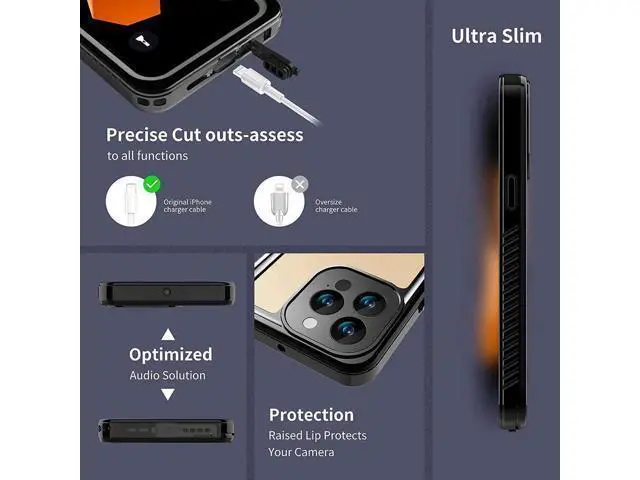 Alt view image 7 of 7 - for iPhone 13 Pro Max Case Waterproof, Built in Screen Protector Dustproof Shockproof Full-Body Heavy-Duty Rugged Protection, IP68 Waterproof Case for iPhone 13 Pro Max 6.7 inch 5G 2021