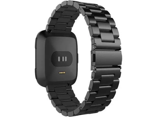 Alt view image 6 of 7 - Werleo Metal Band Compatible with Fitbit Versa Bands Men Black Solid Stainless Steel Versa Special Edition Strap Business Bracelet for Fitbit Versa / Special Edition / Lite Edition Smartwatch