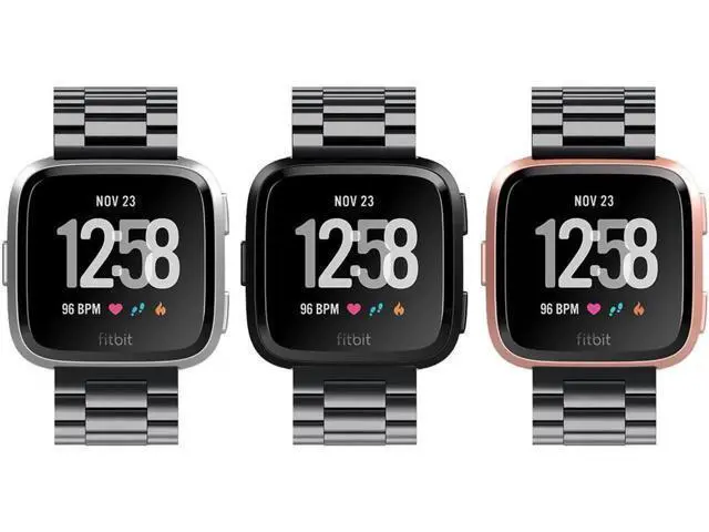 Alt view image 7 of 7 - Werleo Metal Band Compatible with Fitbit Versa Bands Men Black Solid Stainless Steel Versa Special Edition Strap Business Bracelet for Fitbit Versa / Special Edition / Lite Edition Smartwatch