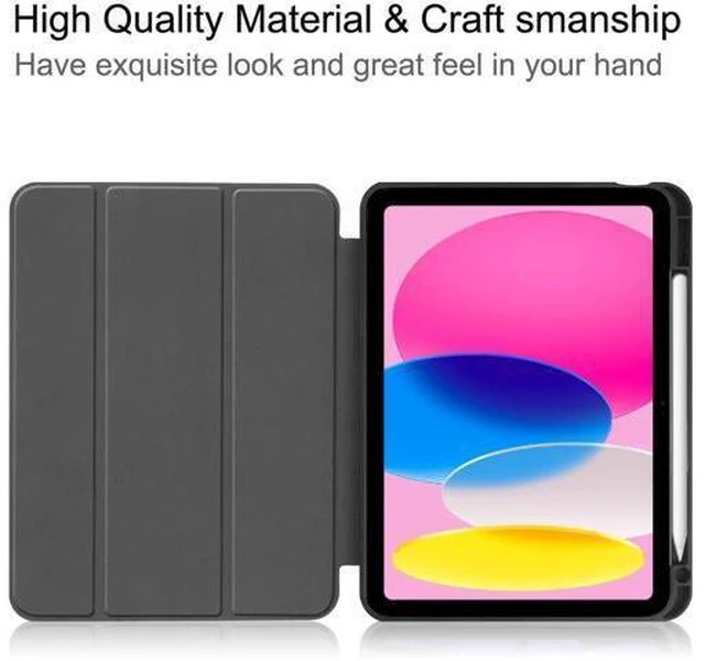 Alt view image 5 of 14 - Case for iPad A16 11th Generation 11 inch 2025 / iPad 10th Generation 10.9 inch 2022, Slim Smart Stand Cover with Pencil Holder, Universal Stylus Pen Blue