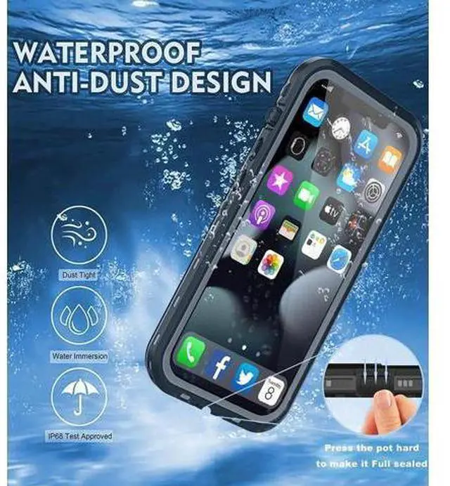 Alt view image 3 of 7 - For iPhone 13 Pro Case Waterproof Shockproof with Screen Protector Full Body Protector Dustproof Dirtproof Heavy Duty Phone Case for iPhone 13 Pro 6.1inch