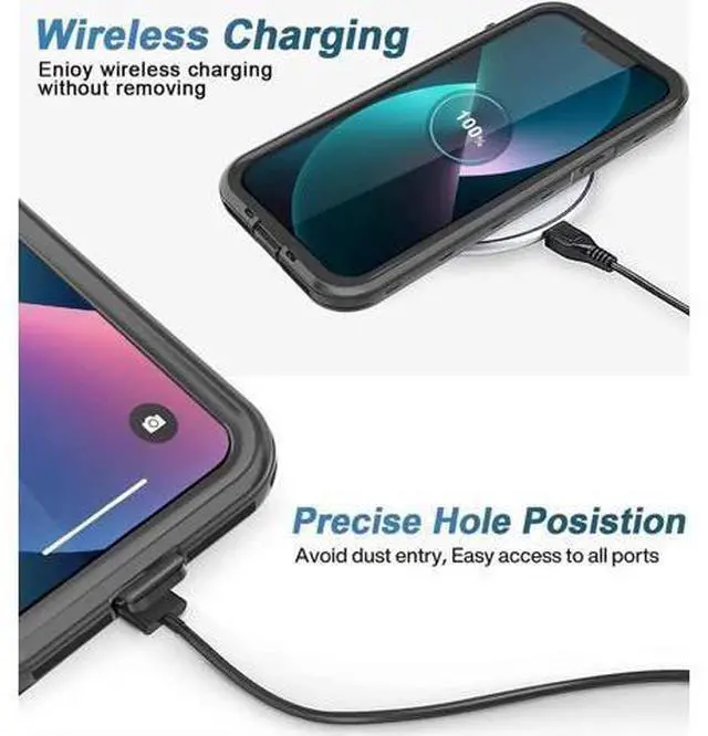 Alt view image 2 of 7 - For iPhone 13 Pro Case Waterproof Shockproof with Screen Protector Full Body Protector Dustproof Dirtproof Heavy Duty Phone Case for iPhone 13 Pro 6.1inch