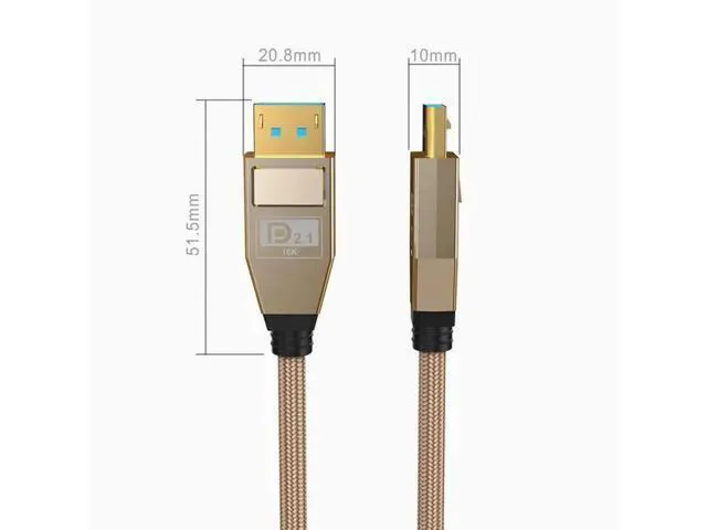 Alt view image 5 of 5 - Zeskit Vesa certified DP 80Gbps 2.1 DisplayPort 16K8K Ultra HD Silver plated wire