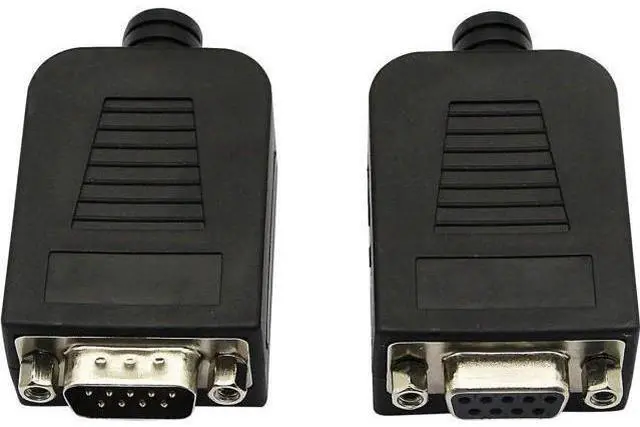 Alt view image 3 of 7 - Aomoproing DB9 Connector Adapter RS232 Serial Port D-SUB Adapter Plate Breakout Board Solder-Free (1-Pair Male+Female with Screwdriver, Black Rubber Core)
