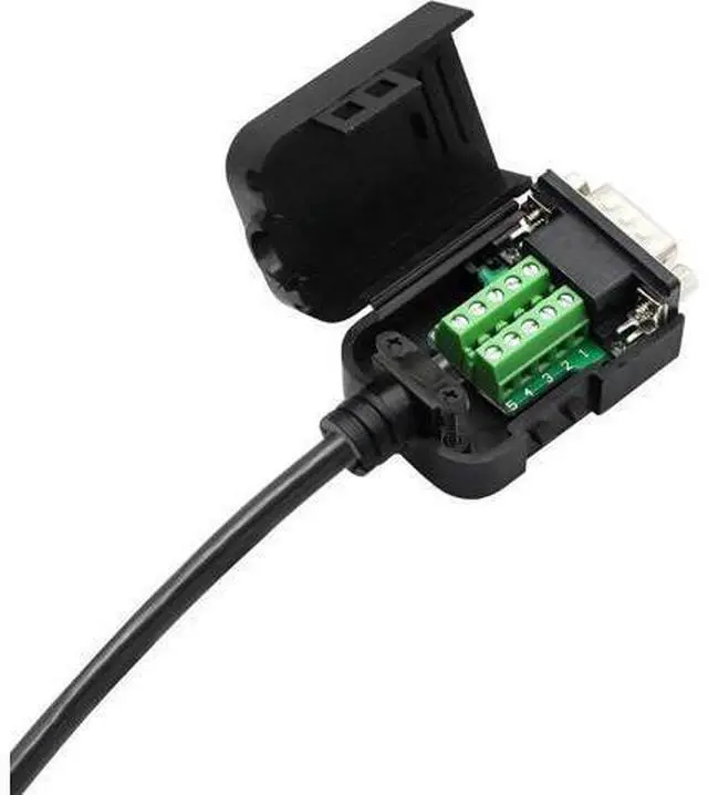 Alt view image 7 of 7 - Aomoproing DB9 Connector Adapter RS232 Serial Port D-SUB Adapter Plate Breakout Board Solder-Free (1-Pair Male+Female with Screwdriver, Black Rubber Core)
