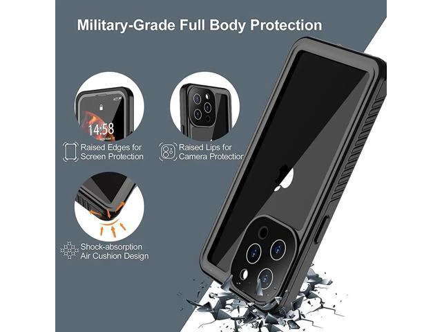 Alt view image 6 of 7 - for iPhone 13 Pro Case Waterproof, Built in Screen Protector 360° Full Body Heavy Duty Protective Shockproof Dustproof IP68 Underwater Case for iPhone 13 Pro 6.1 inch 2021