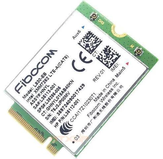 Alt view image 4 of 4 - Fibocom L830-EB 4LTE WWAN Card For HP L35286-005 Intel XMM 7262 LTE-Advanced Cat6 300Mbps for 640 650 G5 840 846 850 G6 X360 830
