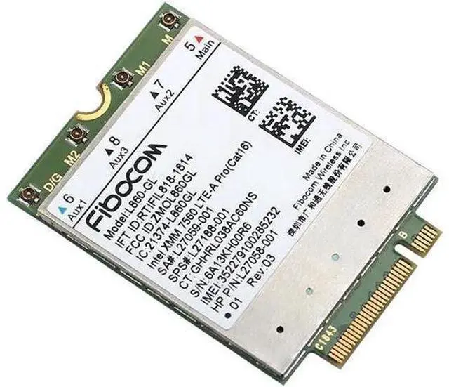 Alt view image 4 of 8 - FDD-LTE TDD-LTE Cat16 Fibocom L860-GL 4G Module Wlan Card SPS#L27188-001 For HP laptop Elitebook X360 830 840 850