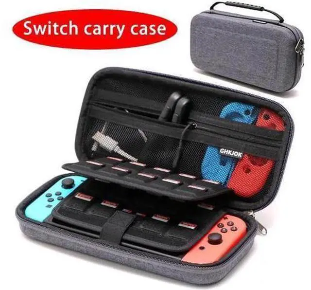 Main image of Switch Carrying Case for Nintendo Switch With 21 Games Cartridges Protective Hard Shell Travel Carrying Case Pouch for Nintendo Switch Console & Accessories Gray