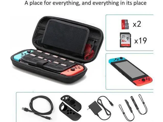 Alt view image 3 of 7 - Switch Carrying Case for Nintendo Switch With 21 Games Cartridges Protective Hard Shell Travel Carrying Case Pouch for Nintendo Switch Console & Accessories Gray