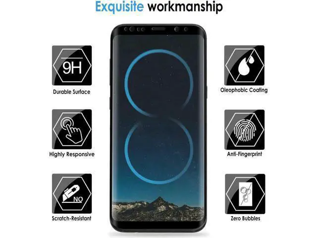 Alt view image 6 of 7 - 2 Packs Samsung Galaxy S8 Plus Screen Protector Werleo Anti-Scratch HD Clear Case Friendly 3D Curved Protective Tempered Glass For Samsung Galaxy S8 Plus - Not Galaxy S8