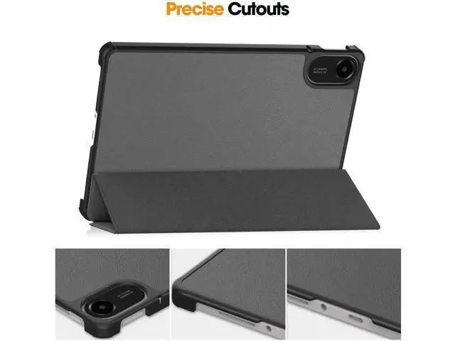 Alt view image 3 of 7 - Case for Xiaomi Redmi Pad 2 11 inch 2025, Tri fold Slim Hard Shell Smart Protective Cover with Multi-Angle Stand, Auto Sleep/Wake, Universal Stylus Pen Grey
