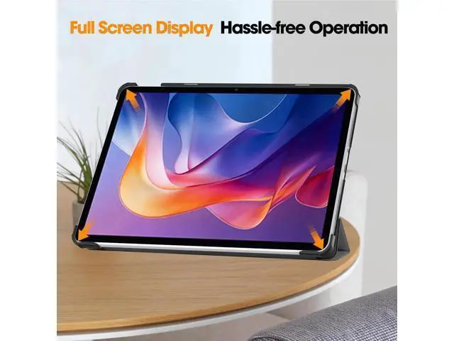Alt view image 2 of 7 - Case for Xiaomi Redmi Pad 2 11 inch 2025, Tri fold Slim Hard Shell Smart Protective Cover with Multi-Angle Stand, Auto Sleep/Wake, Universal Stylus Pen Grey