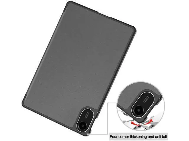Alt view image 5 of 7 - Case for Xiaomi Redmi Pad 2 11 inch 2025, Tri fold Slim Hard Shell Smart Protective Cover with Multi-Angle Stand, Auto Sleep/Wake, Universal Stylus Pen Grey