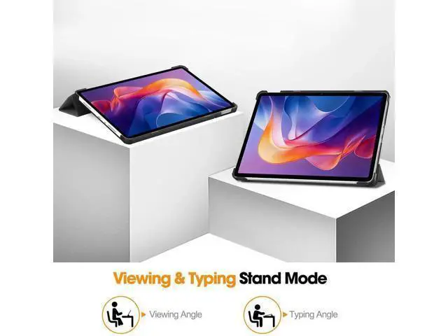 Alt view image 4 of 7 - Case for Xiaomi Redmi Pad 2 11 inch 2025, Tri fold Slim Hard Shell Smart Protective Cover with Multi-Angle Stand, Auto Sleep/Wake, Universal Stylus Pen Grey