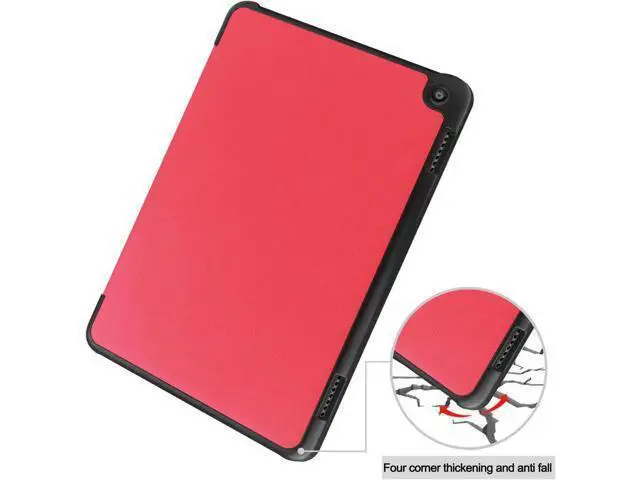 Alt view image 5 of 7 - Case for Amazon Fire HD 8 and Fire HD 8 Plus (12th Generation/10th Generation, 2022/2020 Release) 8" Tablet - Ultra Lightweight Slim Shell Stand Cover Auto Wake/Sleep with Universal Stylus Pen Red