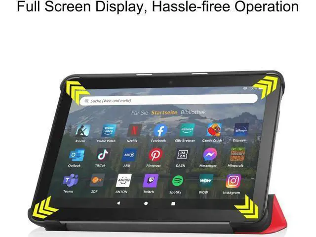 Alt view image 7 of 7 - Case for Amazon Fire HD 8 and Fire HD 8 Plus (12th Generation/10th Generation, 2022/2020 Release) 8" Tablet - Ultra Lightweight Slim Shell Stand Cover Auto Wake/Sleep with Universal Stylus Pen Red