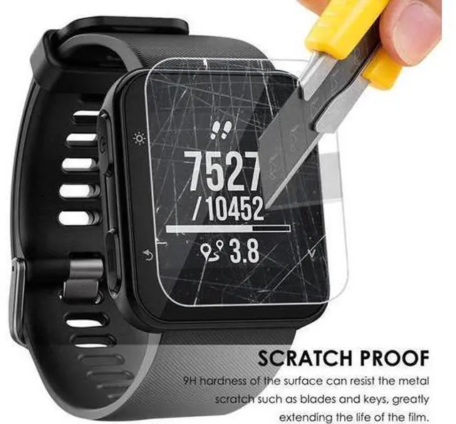 Alt view image 3 of 7 - Screen Protector Compatible Garmin Forerunner 35, 3 Pack Tempered Glass Film Anti-Scratch High Definition Full Coverage Cover for Smartwatch