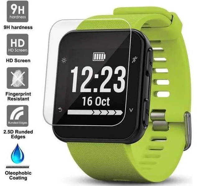 Alt view image 4 of 7 - Screen Protector Compatible Garmin Forerunner 35, 3 Pack Tempered Glass Film Anti-Scratch High Definition Full Coverage Cover for Smartwatch