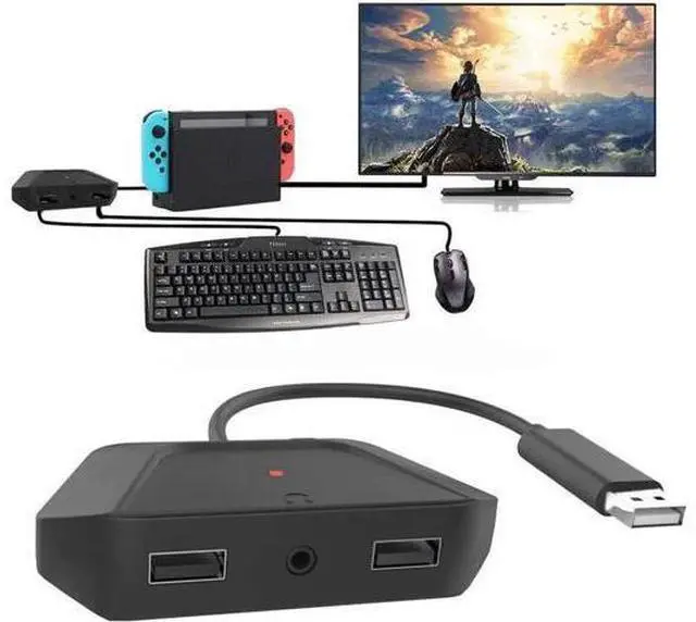 Main image of Keyboard and Mouse Adapter with 3.5mm Audio Jack Compatible with Nintendo Switch, Xbox One, PS4, PS3. Perfect for Games Like FPS, TPS, RPG and RTS