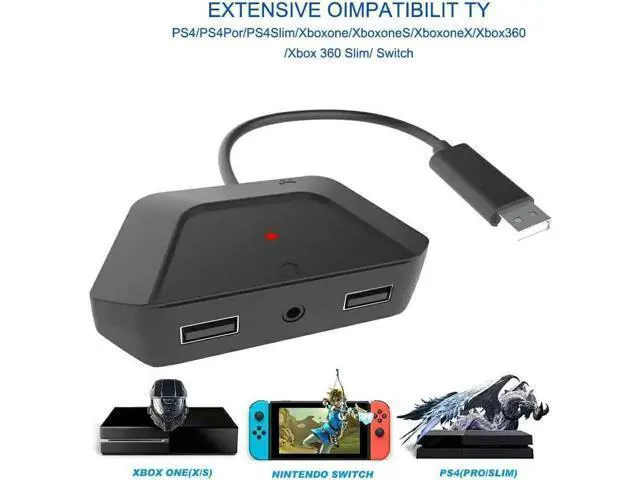 Alt view image 2 of 7 - Keyboard and Mouse Adapter with 3.5mm Audio Jack Compatible with Nintendo Switch, Xbox One, PS4, PS3. Perfect for Games Like FPS, TPS, RPG and RTS