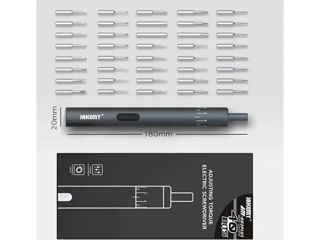 Alt view image 4 of 6 - JAKEMY JM-Y03 Plus 40 Bits Precision Electric Power Screwdriver Set LED Light DIY Maintaince Tools for Cellphone Camera Laptop Improvement