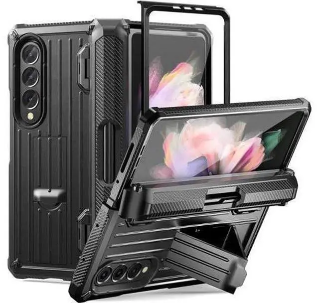 Main image of Case for Samsung Galaxy Z Fold 3 5G 2021, Military-Grade Full-Body Shockproof Rugged Bumper Case Cover with Built-in Screen Protector & Kickstand & S Pen Slot