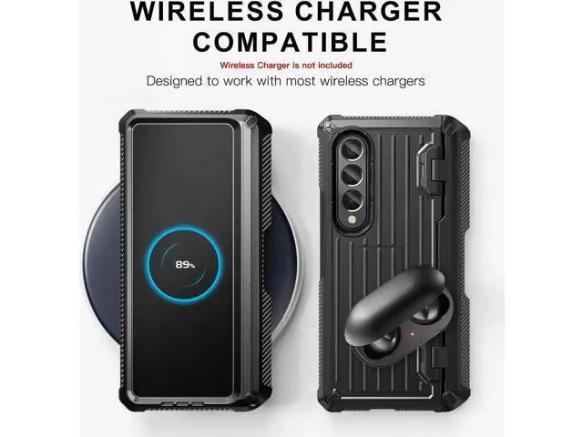 Alt view image 7 of 7 - Case for Samsung Galaxy Z Fold 3 5G 2021, Military-Grade Full-Body Shockproof Rugged Bumper Case Cover with Built-in Screen Protector & Kickstand & S Pen Slot