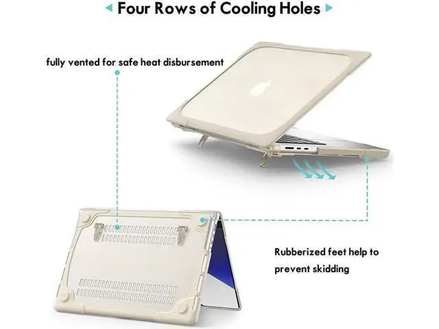 Alt view image 3 of 7 - Compatible with MacBook Air 15 inch Case 2023 Release A2941 M2 Chip with Liquid Retina Display Touch ID, Heavy Duty Rugged Hard Shell Shockproof Cover with Keyboard Skin, Type C Adapter Khaki