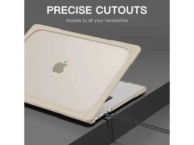 Alt view image 5 of 7 - Compatible with MacBook Air 15 inch Case 2023 Release A2941 M2 Chip with Liquid Retina Display Touch ID, Heavy Duty Rugged Hard Shell Shockproof Cover with Keyboard Skin, Type C Adapter Khaki