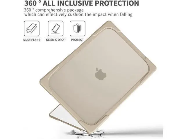 Alt view image 6 of 7 - Compatible with MacBook Air 15 inch Case 2023 Release A2941 M2 Chip with Liquid Retina Display Touch ID, Heavy Duty Rugged Hard Shell Shockproof Cover with Keyboard Skin, Type C Adapter Khaki