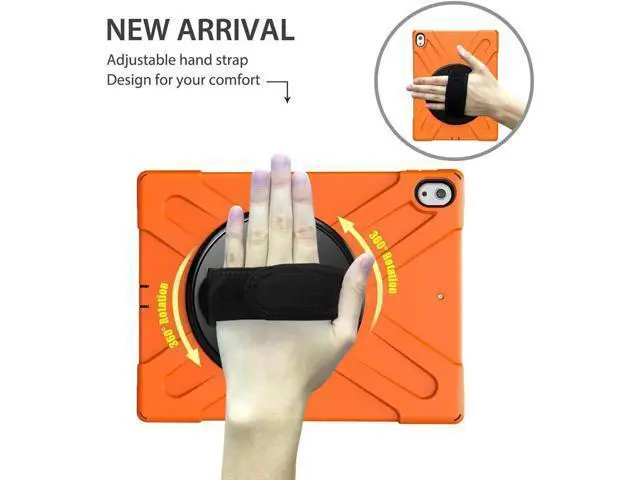 Alt view image 3 of 7 - iPad Pro 12.9 Case 3rd Gen 2018 Heavy Duty Shockproof Protective Case Cover with 360 Degree Rotating Kickstand / Adjustable Hand Strap and Carrying Shoulder Strap for iPad Pro 12.9 3rd Generation