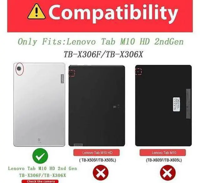 Alt view image 6 of 7 - Shoockproof Case for Lenovo Tab M10 HD (2nd Gen) 2020 10.1 Inch Rugged Case with Strap Kickstand Shoulder Belt for TB-X306F / TB-X306X Red
