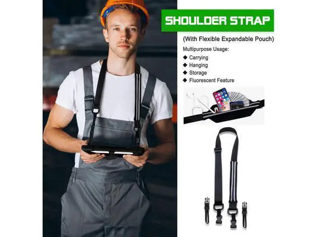 Alt view image 2 of 7 - New iPad 10.2 Case 2019 iPad 7th Generation Case Cover with Pencil Holder / Rotatable Stand / Hand Strap and Shoulder Belt Shockproof Case for iPad 10.2 inch 2019 Tablet A2197 A2198 A2200 Black