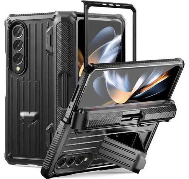 Main image of Case for Samsung Galaxy Z Fold 4 2022 5G, Military-Grade Full-Body Shockproof Rugged Bumper Case Cover with Built-in Screen Protector & Kickstand & S Pen Slot