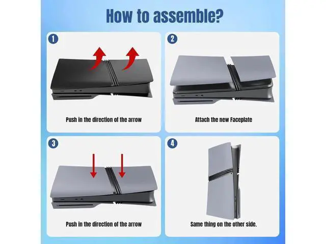 Alt view image 3 of 7 - FacePlates for PS5 Pro Disc Edition Cover Plate for PS5 Pro Premium ABS Replacement Plates Anti-Scratch Dustproof Protective Shell Case for PlayStation 5 Pro Disc Version Grey