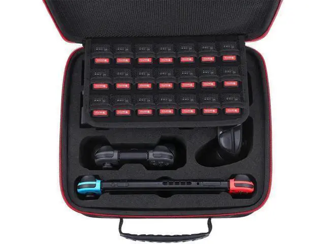Alt view image 3 of 7 - Deluxe Carry Case for Nintendo Switch, Hard Travel Case Fit Nintendo Switch System and Pro Controller