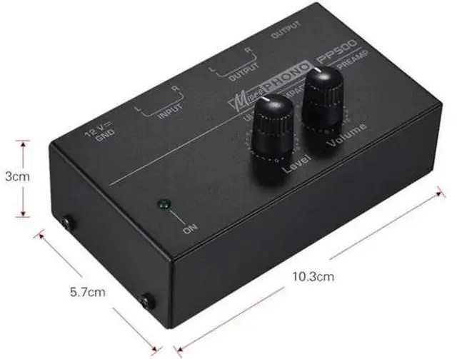 Alt view image 3 of 6 - Pp500 Ultra-Compact Phono Preamp Preamplifier with Level & Volume Controls Rca Input & Output 1/4 Inch Trs Output Interfaces