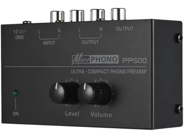 Alt view image 6 of 6 - Pp500 Ultra-Compact Phono Preamp Preamplifier with Level & Volume Controls Rca Input & Output 1/4 Inch Trs Output Interfaces