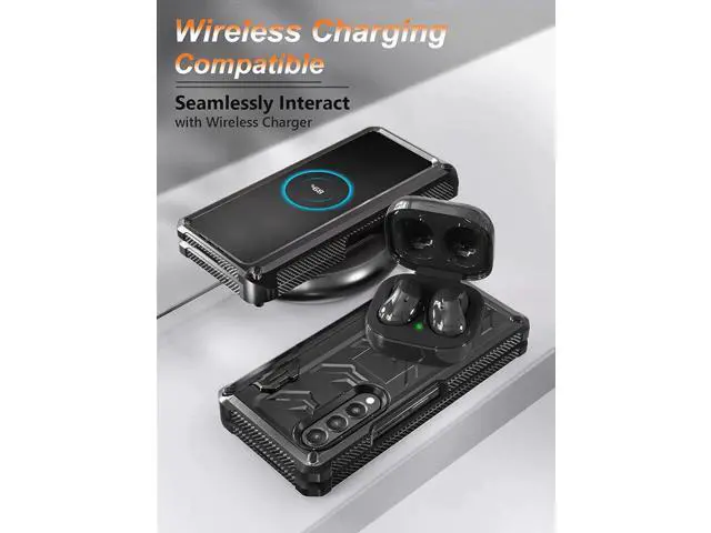 Alt view image 3 of 7 - For Samsung Galaxy Z Fold 4 Case with S Pen Holder Built-in Kickstand & Screen Protector, 360° Full-Body & Hinge Protection Rugged Heavy Duty Phone Cover for Galaxy Z Fold 4 2022 5G